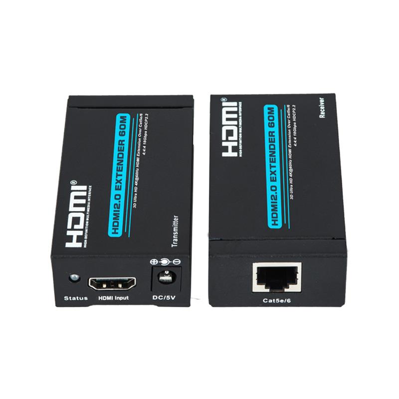 Extender HDMI V2.0 60m su supporto singolo cavo cat5e / 6 Ultra HD 4Kx2K @ 60Hz HDCP2.2