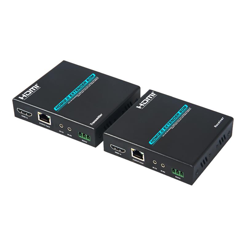 Extender HDMI V2.0 60m Su supporto singolo cavo cat5e / 6 4Kx2K @ 60Hz HDCP2.2 Cascata multi-ricevitore
