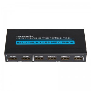 Supporto interruttore \/ splitter HDMI 2x4 V2.0 3D Ultra HD 4Kx2K @ 60Hz HDCP2.2