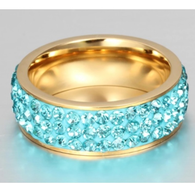 Anelli a fascia di cristallo anelli d'oro anelli d'argento in oro rosa anelli rosa blu