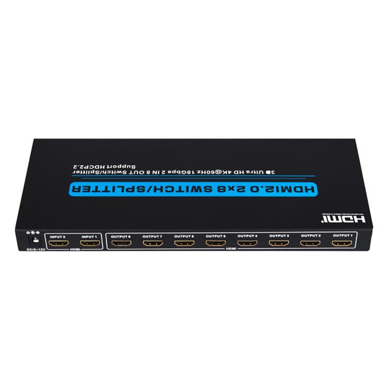 Supporto switch / splitter HDMI 2x8 V2.0 3D Ultra HD 4Kx2K @ 60Hz HDCP2.2