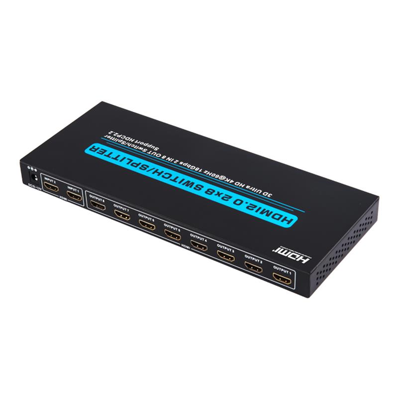 Supporto switch / splitter HDMI 2x8 V2.0 3D Ultra HD 4Kx2K @ 60Hz HDCP2.2