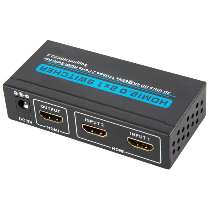 Supporto per switcher HDMI 2x1 V2.0 3D Ultra HD 4Kx2K @ 60Hz HDCP2.2