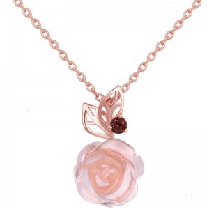 Collana da donna con ciondolo in oro rosa con gemma collana da donna in argento 925 STERLING 2020