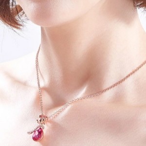 COLLANA DONNA CIONDOLO IN ZIRCONI CUBICI IN ORO ROSA COLLANA DONNA 925 STERLING ARGENTO 2020