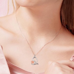 Collana con ciondolo a cuore rosa in argento sterling 925 collana personalizzata incisa design 2020