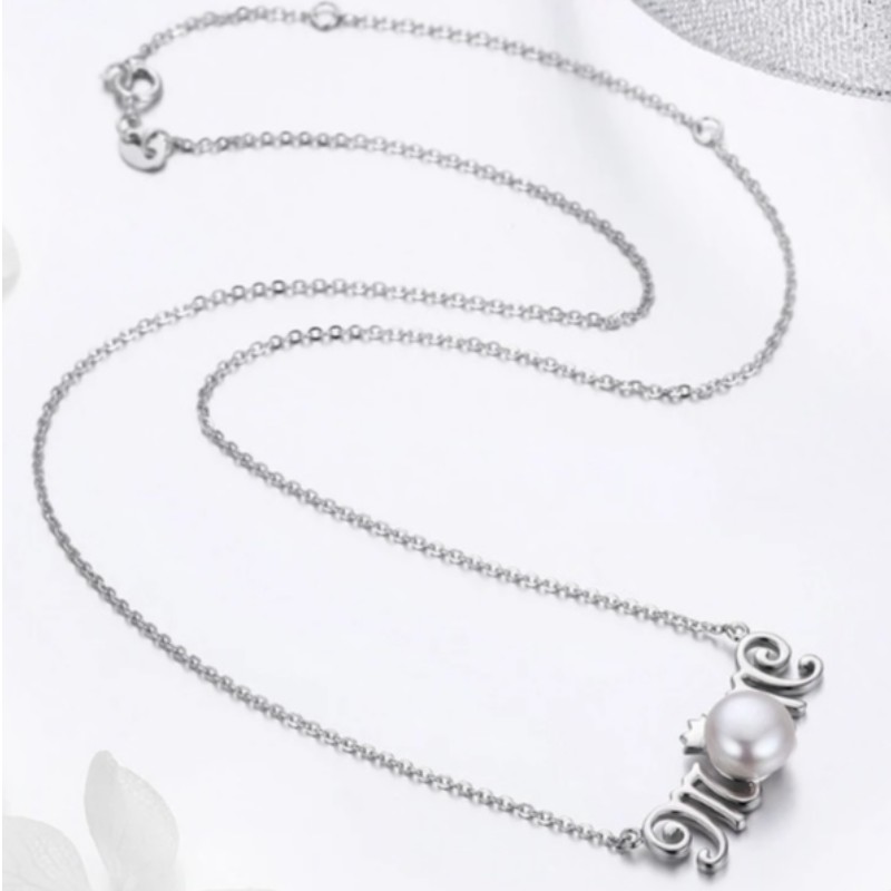 Collana memorizzata per pendente madreperla collana lettera in argento sterling 925