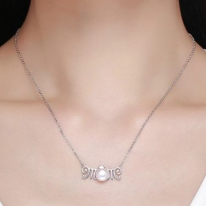 Collana memorizzata per pendente madreperla collana lettera in argento sterling 925