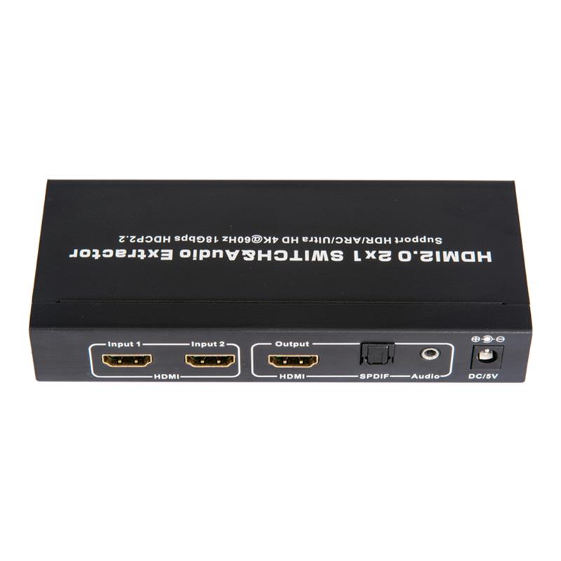 Supporto per switcher e estrattore audio V2.0 HDMI 2x1 ARC Ultra HD 4Kx2K @ 60Hz HDCP2.2 18Gbps