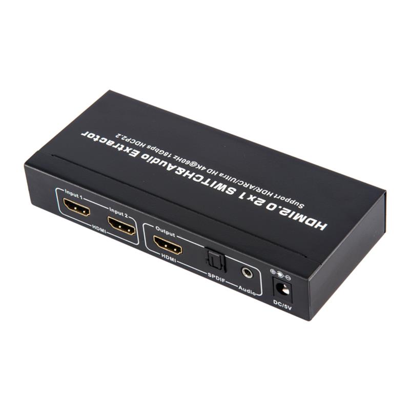 Supporto per switcher e estrattore audio V2.0 HDMI 2x1 ARC Ultra HD 4Kx2K @ 60Hz HDCP2.2 18Gbps