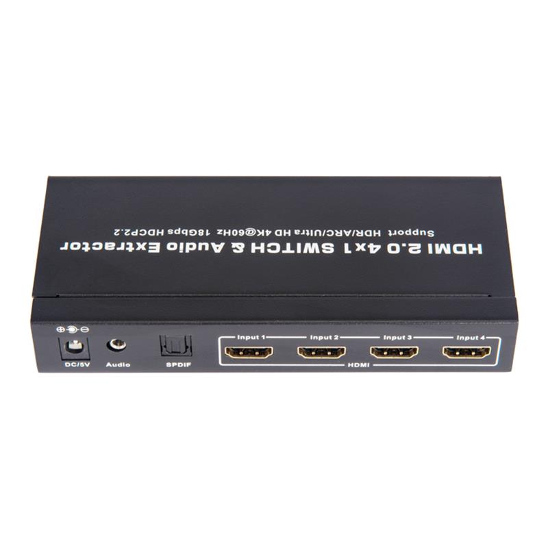 Supporto per switcher e estrattore audio V2.0 HDMI 4x1 ARC Ultra HD 4Kx2K @ 60Hz HDCP2.2 18Gbps