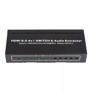 Supporto per switcher e estrattore audio V2.0 HDMI 4x1 ARC Ultra HD 4Kx2K @ 60Hz HDCP2.2 18Gbps