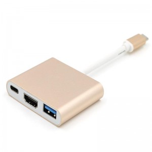 Adattatore hub USB da Tipo C a HDMI + USB 3.0 + Tipo C.