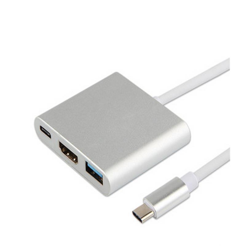 Adattatore hub USB da Tipo C a HDMI + USB 3.0 + Tipo C.