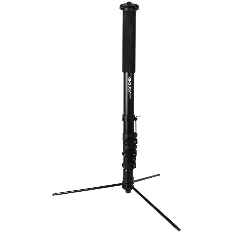 KINGJOY Supporto per treppiede, asta telescopica, monopiede in alluminio, altezza 1,71 m