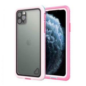 Custodia impermeabile per telefono custodia impermeabile per iPhone 11 (rosa) cover posteriore trasparente