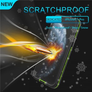 Universal waterfly case case a prova d'acqua del cellulare iphone phone a prova d'acqua per iphone 11 pro(nero) con copertura di colore solido posteriore