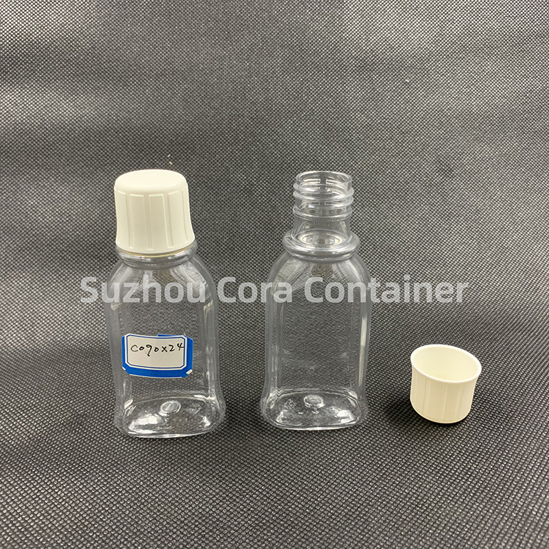 90ml Neck Size 24mm Pet Cosmetico Bottiglia di plastica con cappello a schermo