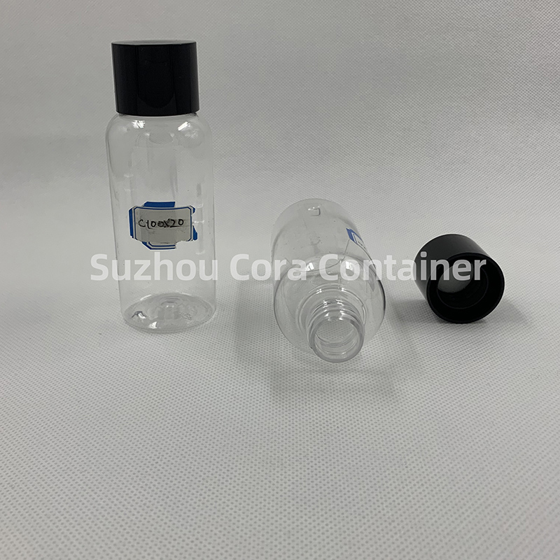 100ml Neck Size 20mm Pet Cosmetico Bottiglia di plastica con cappello a schermo