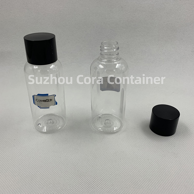100ml Neck Size 20mm Pet Cosmetico Bottiglia di plastica con cappello a schermo