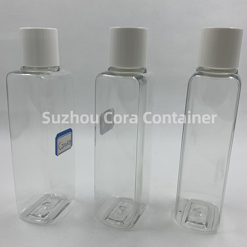 200ml Neck Size 24mm Pet Cosmetic Bottle di plastica con cappello a schermo