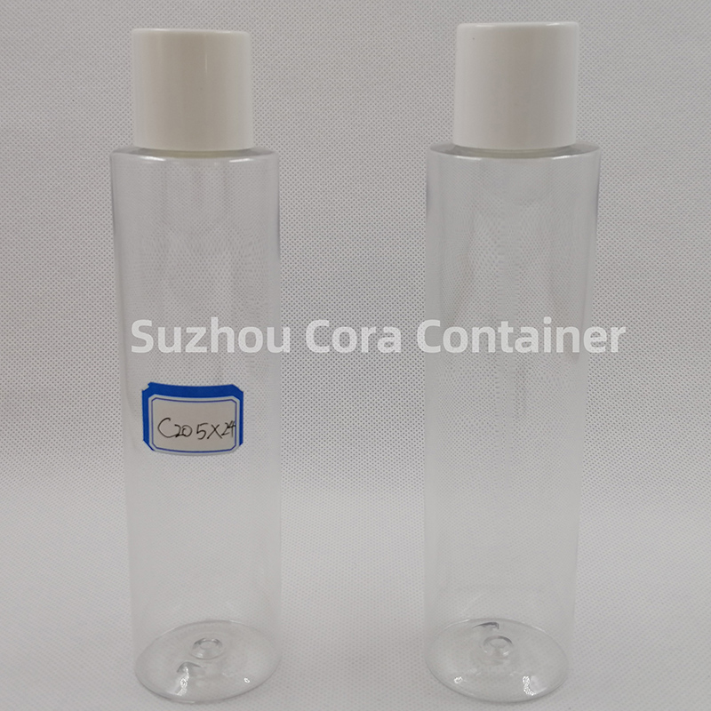 205ml Neck Size 24mm Pet Cosmetico Bottiglia di plastica con cappello a schermo