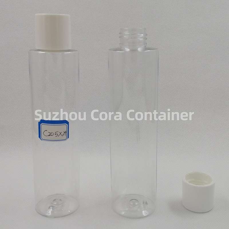 205ml Neck Size 24mm Pet Cosmetico Bottiglia di plastica con cappello a schermo