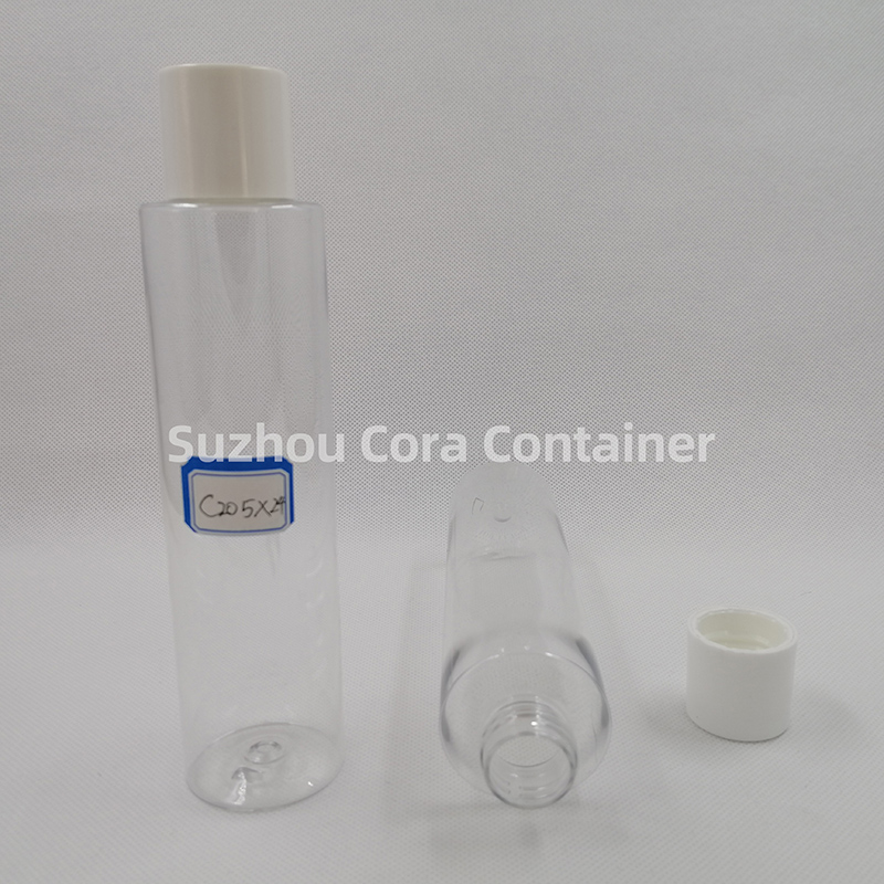 205ml Neck Size 24mm Pet Cosmetico Bottiglia di plastica con cappello a schermo