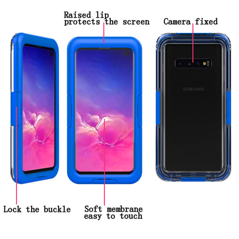 La migliore custodia protettiva per telefono subacqueo per Samsung S10 (blu)