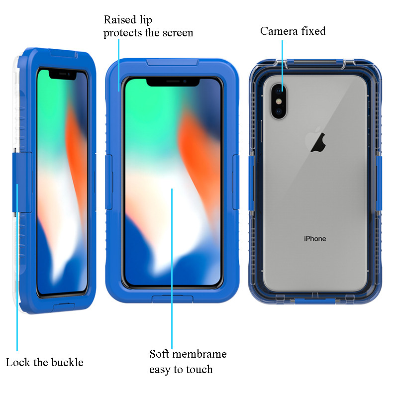 Custodia impermeabile per iPhone XS Max custodia per cellulare impermeabile (blu)