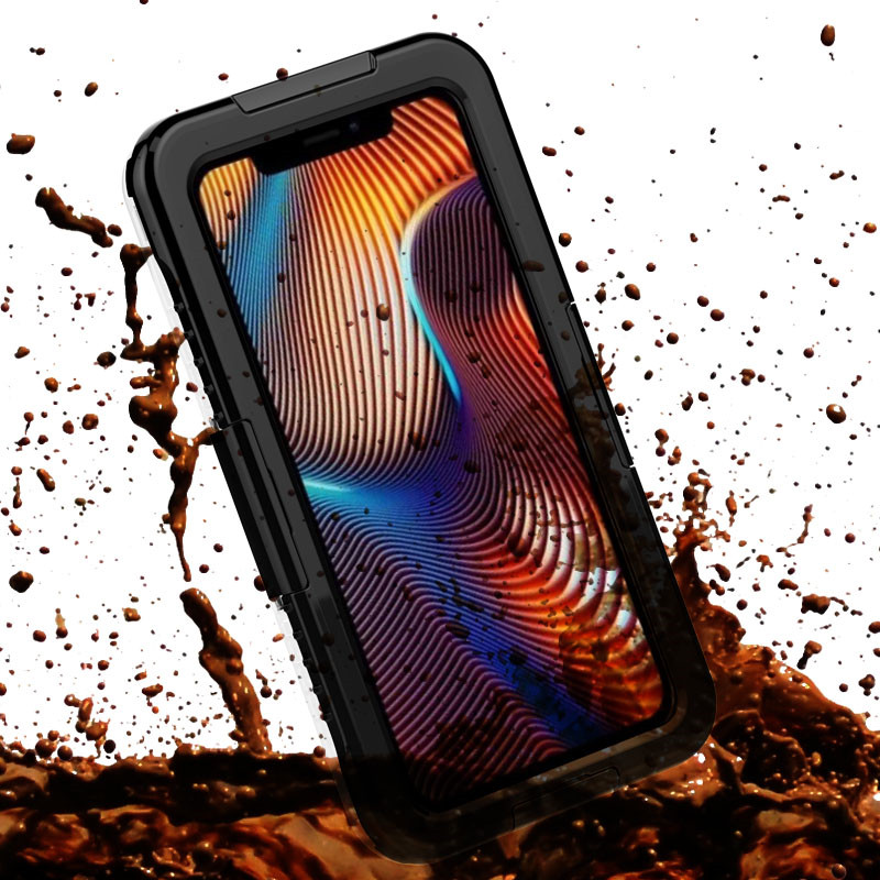 Il miglior contenitore impermeabile a caso di mela impermeabile a caso per iphone XR (Black)