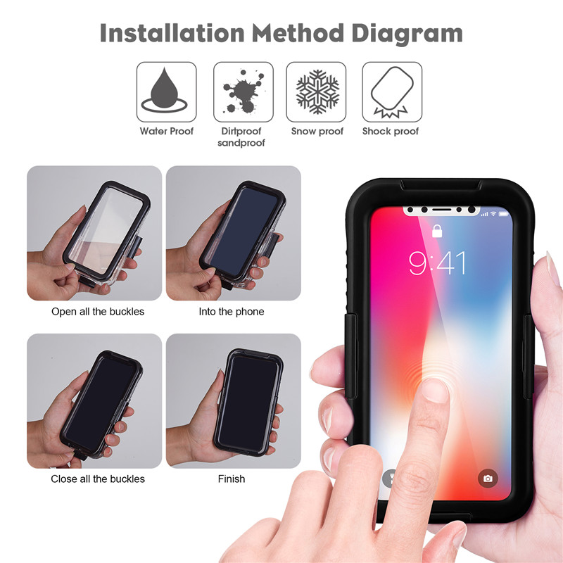 Custodia impermeabile per telefono cellulare iphone XS custodia impermeabile custodia antiurto economica per iPhone (nera)