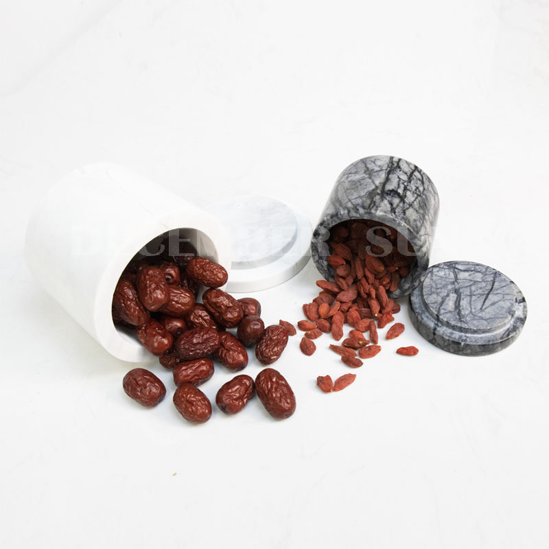 Vaso in marmo con coperchio stoviglie per la casa