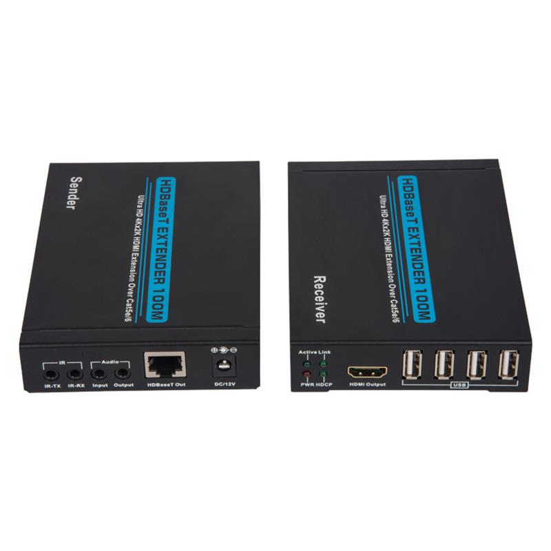 V1.4 4K HDBaset HDMI KVM Extender 100m sopra Single cat5e/6 cable100m@4Kx2K/30Hz