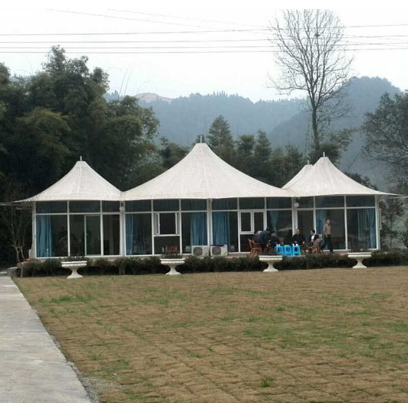 Preab House Three Peaks Shape 2 Camera PVDF Resort Hotel Tent