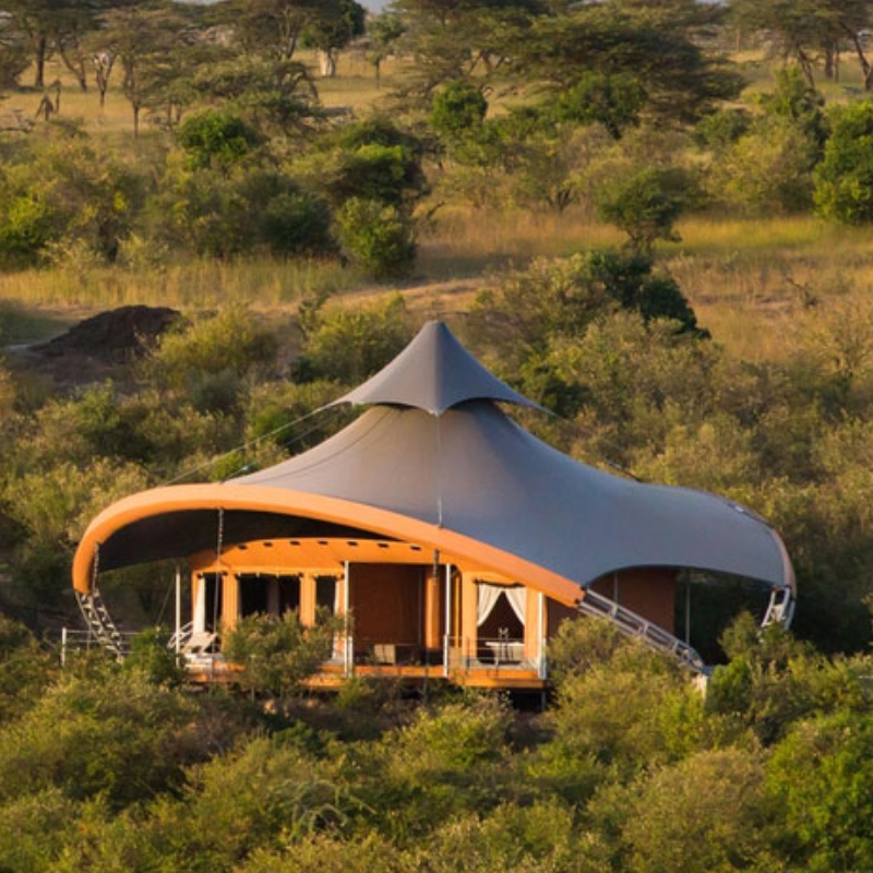 Tenda prefabbricata della sistemazione di hotel della struttura della membrana di PVDF di doppi strati delle case di safari in Sudafrica