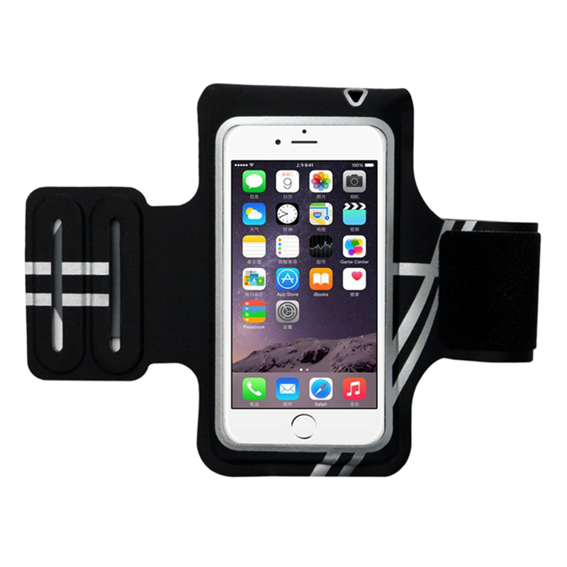 Fascia da braccio sportiva in lycra grigia con TPU impermeabile