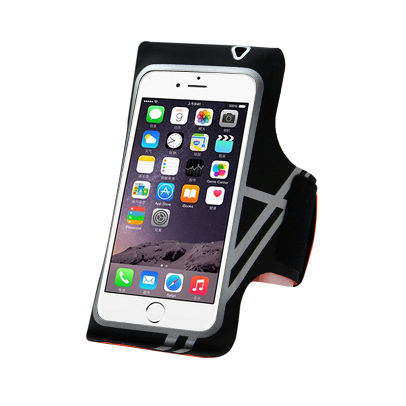 Fascia da braccio sportiva in lycra grigia con TPU impermeabile