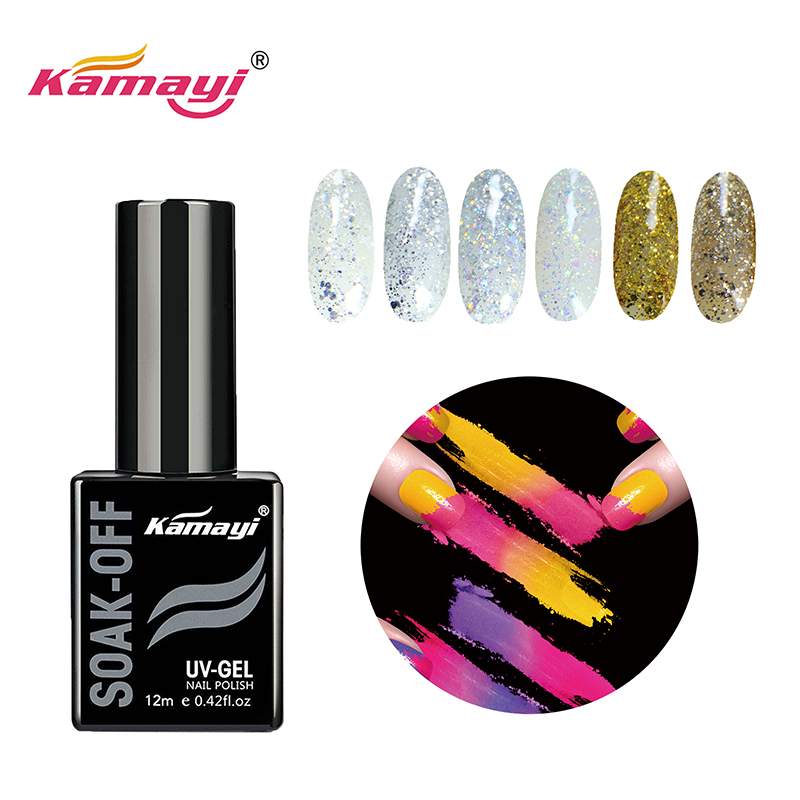 Kamayi prezzo di fabbrica di alta qualità nail art all'ingrosso kamayi 400 colori ammollo uv smalti gel per unghie paillettes smalto gel