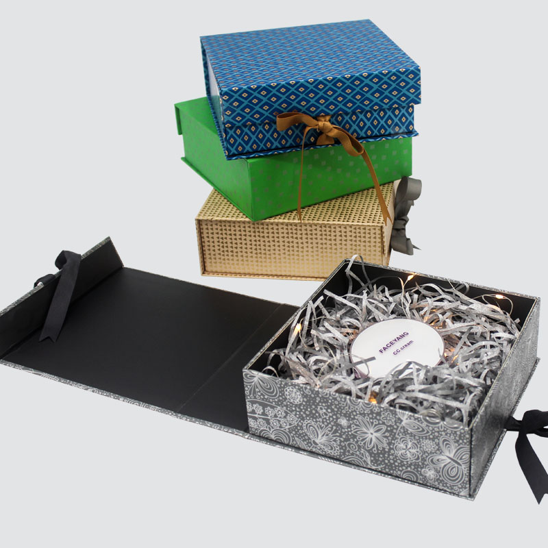 Easy Folding Gift Box Food Candle Chocolate Silk Ribbon Beautiful Box