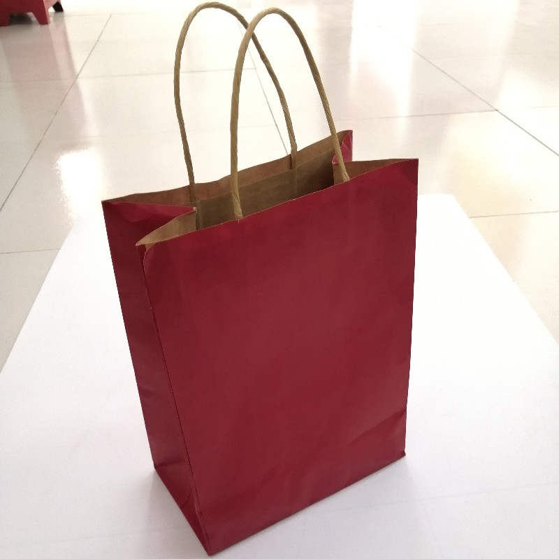 Borsa di carta marrone multicolore su misura della carta kraft con manico