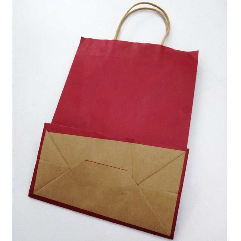 Borsa di carta marrone multicolore su misura della carta kraft con manico