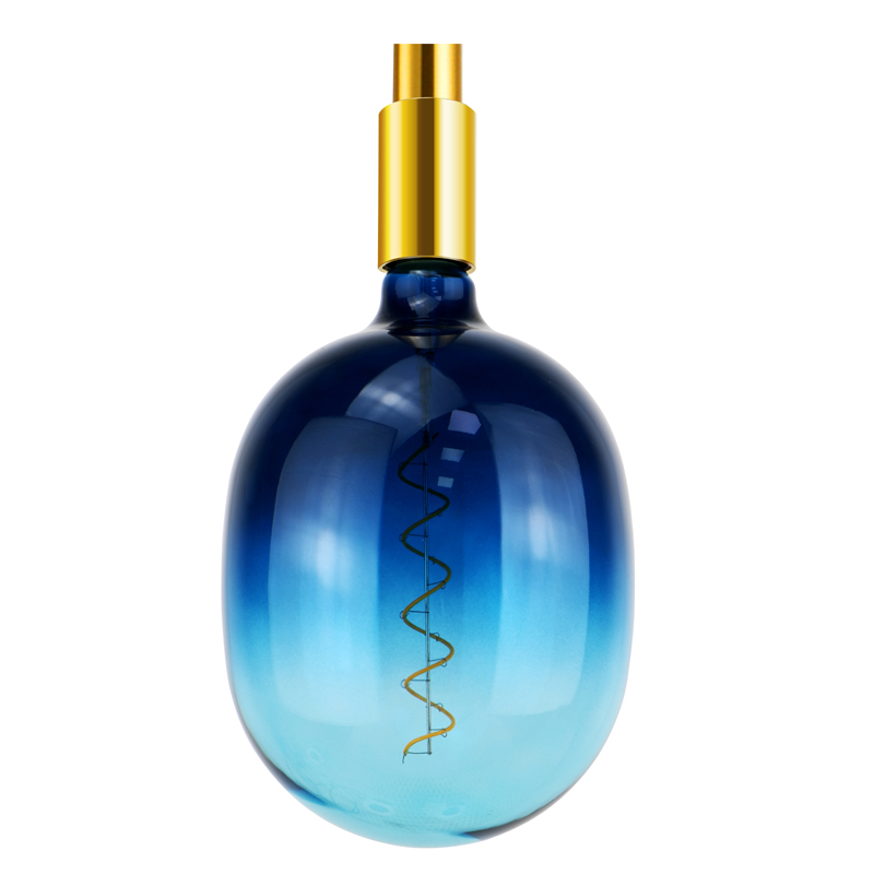 T180 EGG Gradient Blue Beautiful Color e forma Conduce a filamento spirale lampadina