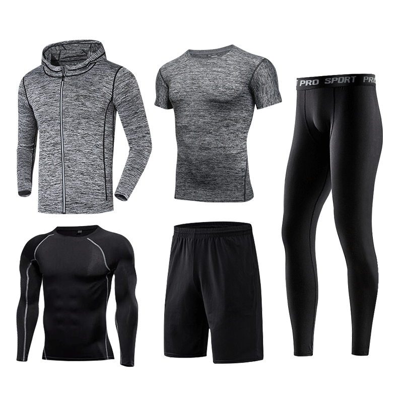 FDMM021-5 Pcs Uomini's Workout Clothes Set Fitness Suit Sportswear