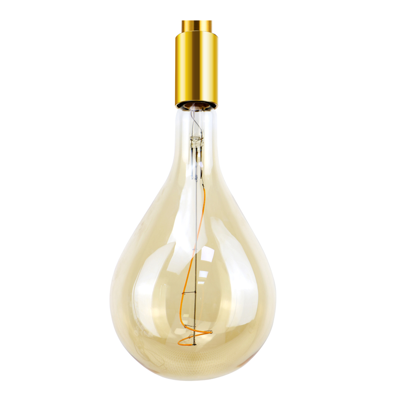 A60 Rivestimento di colore giallo ambra vetro 3.5w luce a spirale filamenti