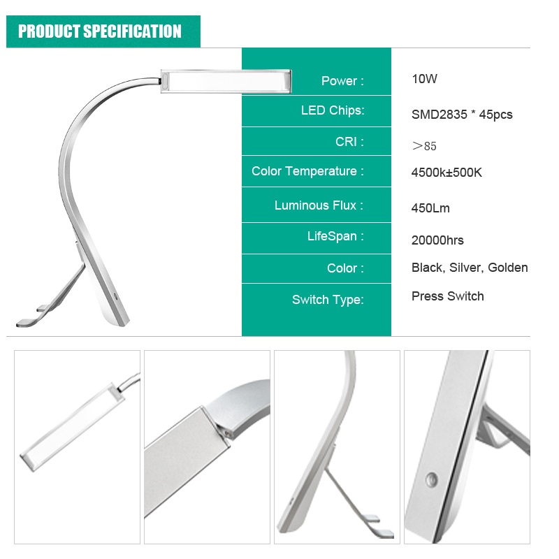 525 Modern Spa Aluminum Hotel desk lamp con accordatura cct