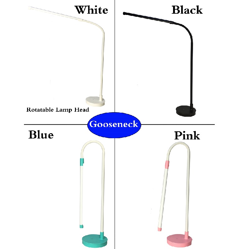 518 LED Lampada a tavola nera Luce a LED a LED a LED con luce di lettura flessibile Gooseneck Eye Care Daylight
