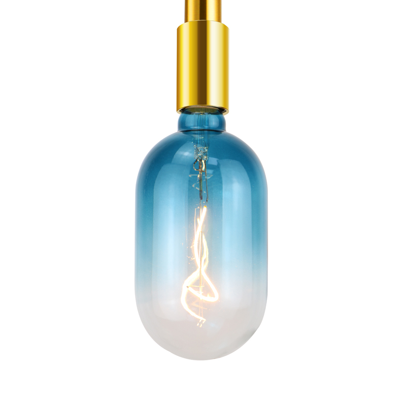 Tank-Gradient colore blu 4 watt due lampadina a filamento a spirale molle