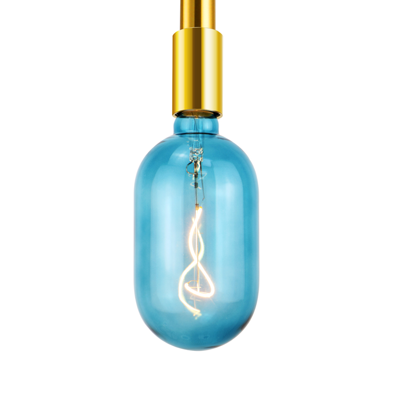 Tank-Gradient colore blu 4 watt due lampadina a filamento a spirale molle