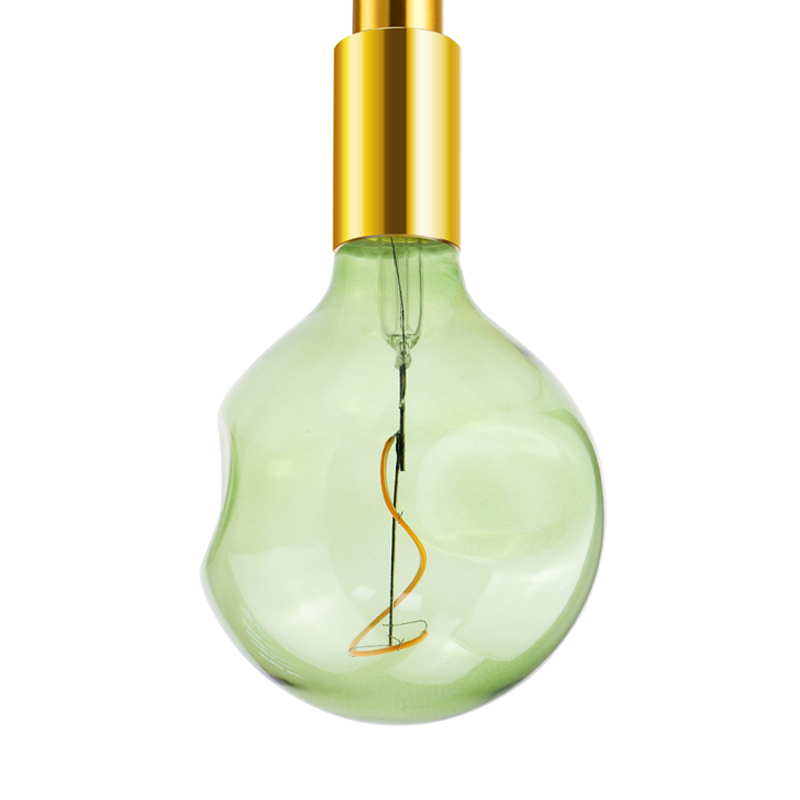 G125 Verde 4 watt 200 lumen 200k speciale forma spirale a forma morbida filamento LED bulbo misto di colore